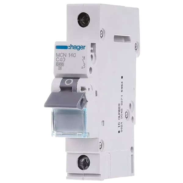Hager MCN140 Автоматичний вимикач 1P 6kA C-40A 1M