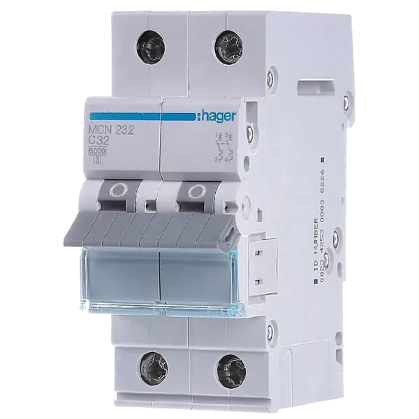 Hager MCN232 Автоматичний вимикач 2P 6kA C-32A 2M