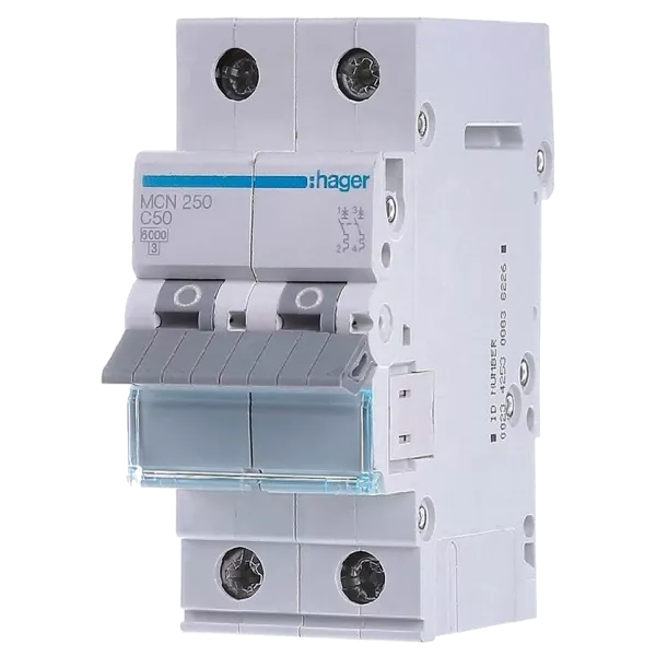 Hager MCN250 Автоматичний вимикач 2P 6kA C-50A 2M