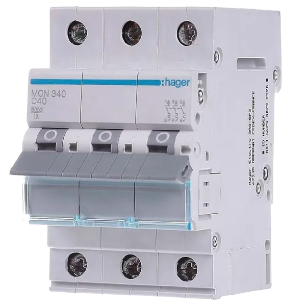 Hager MCN340 Автоматичний вимикач 3P 6kA C-40A 3M