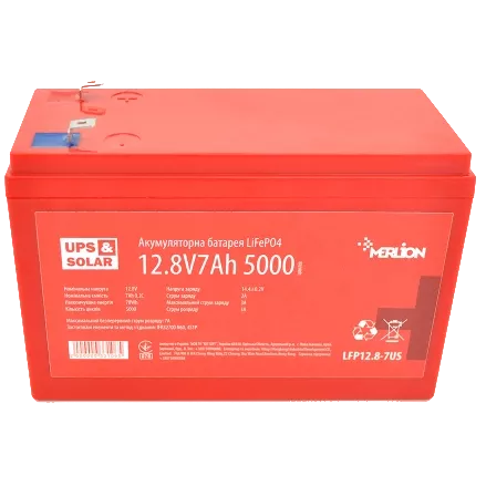 Merlion LiFePO4 12.8В 7A*г Літієва акумуляторна батарея