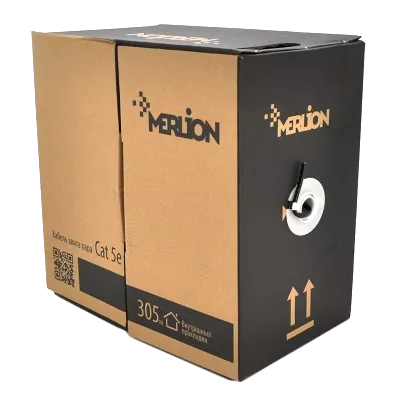 Merlion зовнішній КНП UTP (4*2*0.5) 4p 24 AWG CCA ПЕ (305м) чорний Кабель