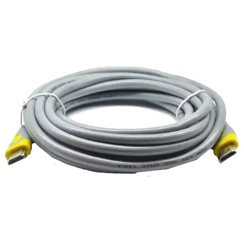 Merlion V-Link High Speed 20m, v2,0, OD-8.2mm Кабель HDMI-HDMI, круглий Grey, конектор Grey/Yellow