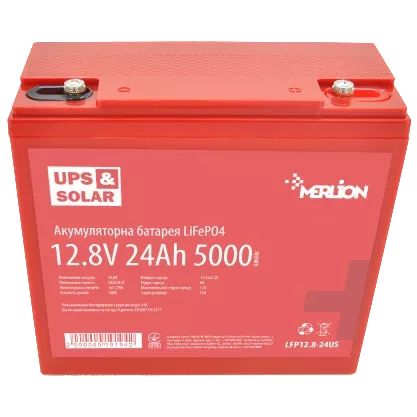 Merlion LiFePO4 12.8В 24А*г Літієва акумуляторна батарея