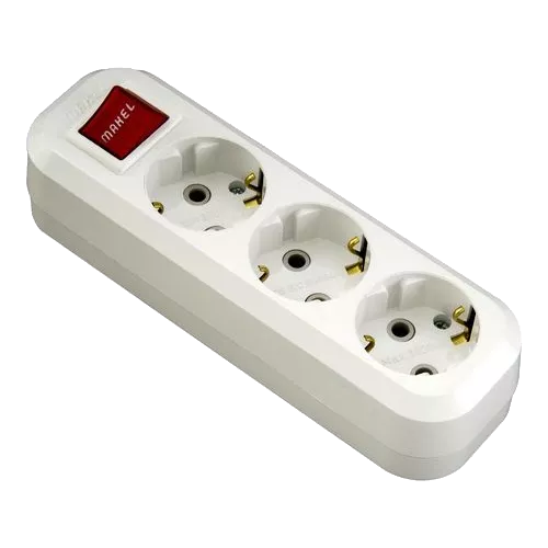 Makel MGP211 Колодка 3 гнізда з заземленням та вимикачем