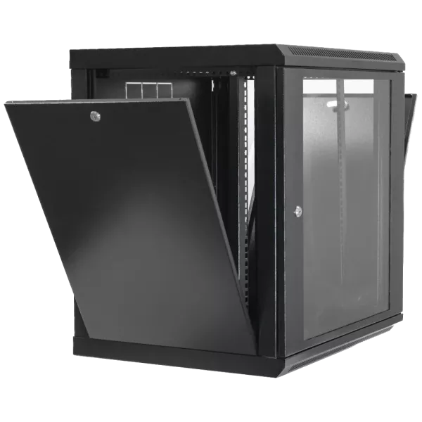 19"15U, 600x500x773мм акрилове скло, чорна Шафа