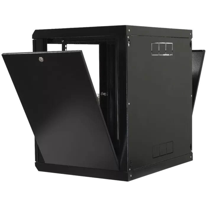 19"12U, 600х600х640мм акрилове скло, чорна Шафа