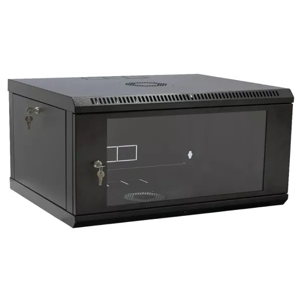19" 4U 600x400x284мм акрилове скло, чорна Шафа