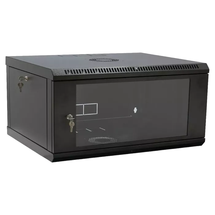 19" 4U 600x400x284мм акрилове скло, чорна Шафа