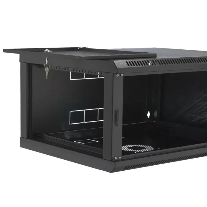 19" 4U 600x400x284мм акрилове скло, чорна Шафа
