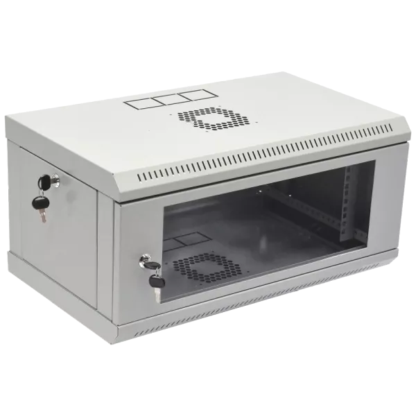 19" 4U 600x400x284мм акрилове скло, сірий Шафа