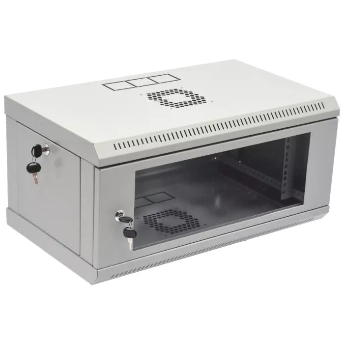 19" 4U 600x400x284мм акрилове скло, сірий Шафа
