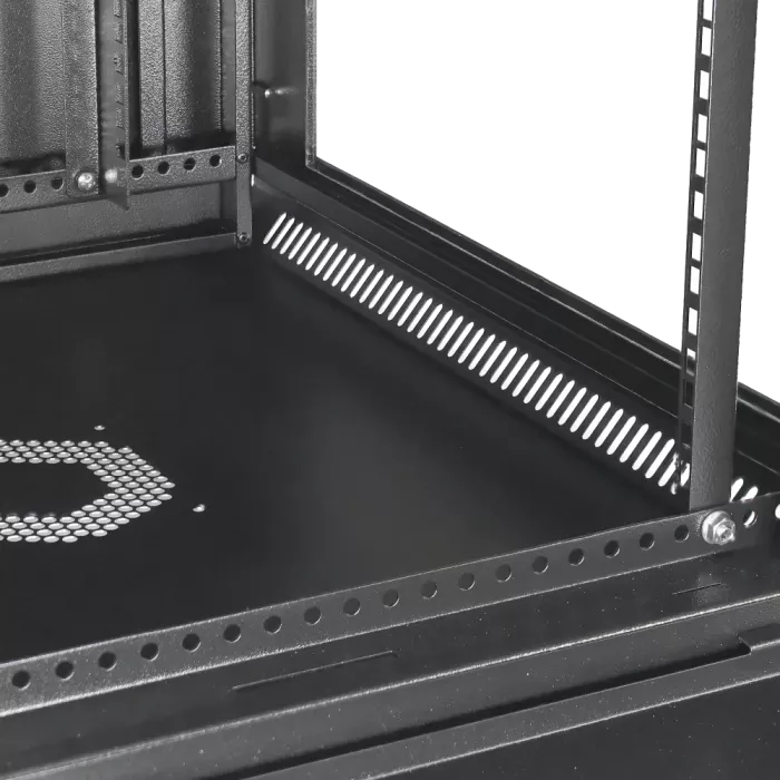 19" 6U, 600x500x373мм акрилове скло, чорна Шафа
