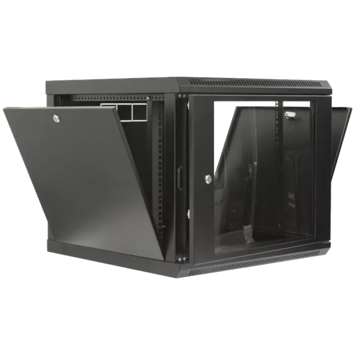 19" 9U 600x500x507мм акриловое стекло черное Шкаф