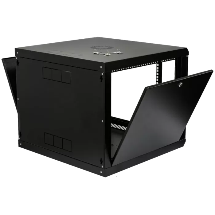 19" 9U 600x500x507мм акриловое стекло черное Шкаф