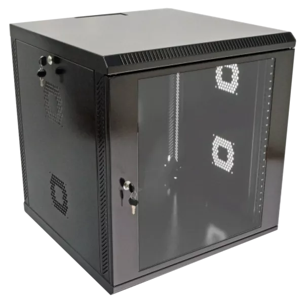 19"12U, 600х500х640 мм Шафа акрілове скло, чорна
