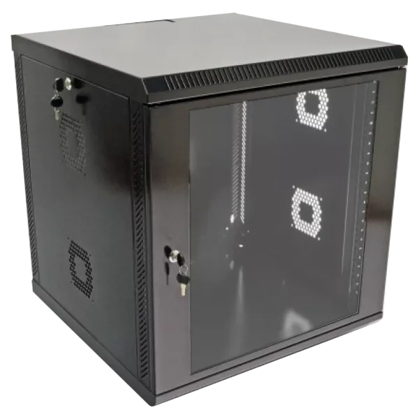 19"12U, 600х600х640 мм Шафа акрилове скло чорна