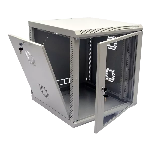 12U, 600х600х640 мм Шафа акрилове скло сіра