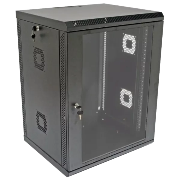 19"15U, 600х600х773 акрилове скло,чорна Шафа