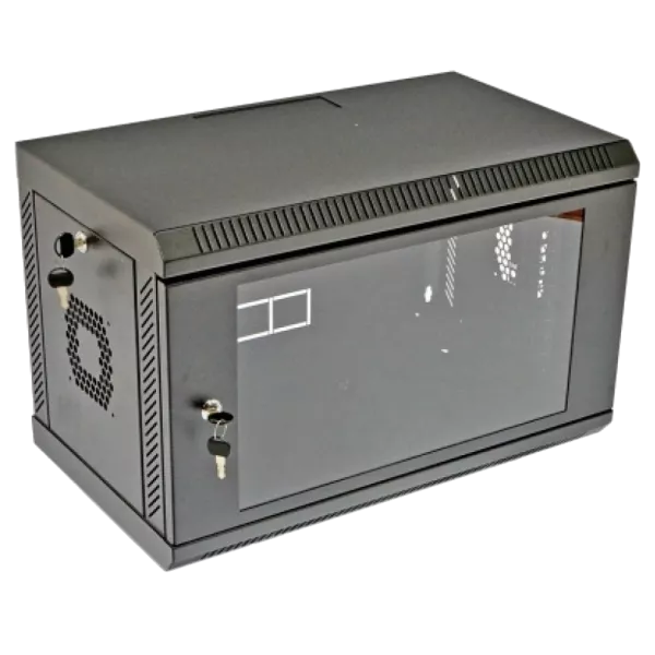 6U, 600х350х373 мм Шафа акрилове скло, чорна