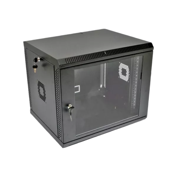 9U Шафа 19" , 600х500х507 мм (Ш*Г*В), акрилове скло, чорна