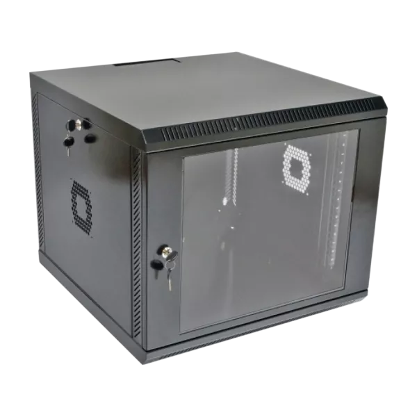 9U Шафа 19", 600х600х507 мм (Ш*Г*В), акрилове скло, чорна