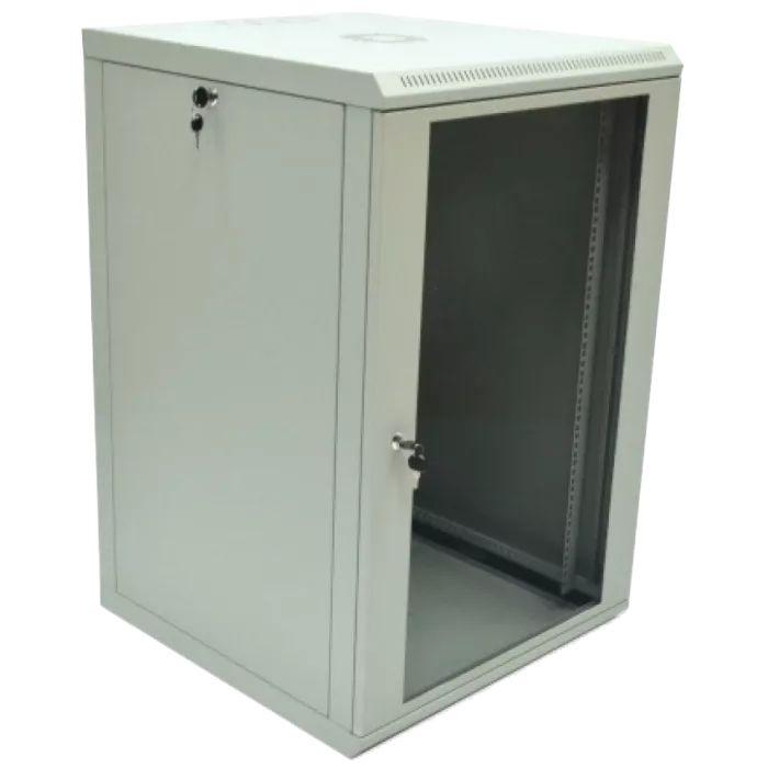 19"18U 600x600x907 акриловое стекло серое Шафа
