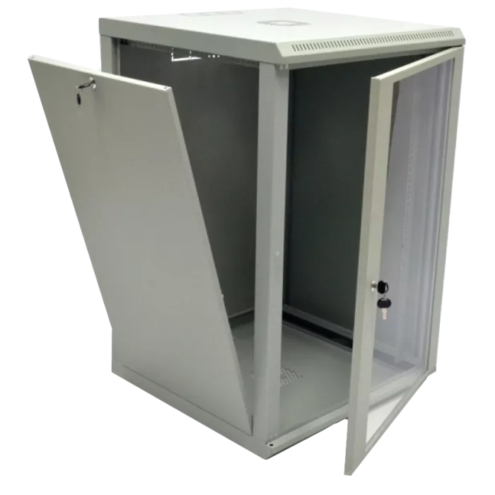 19"18U 600x600x907 акриловое стекло серое Шафа