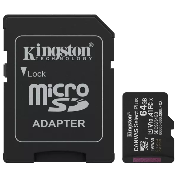 Kingston MICRO SDXC 64GB UHS-I W/ADAPTER Модуль флеш-пам'яті