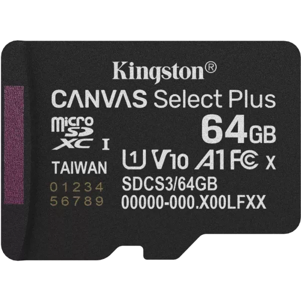 Kingston microSD64GB C10 UHS-I A1 V10 R100MB/s Карта пам'яті