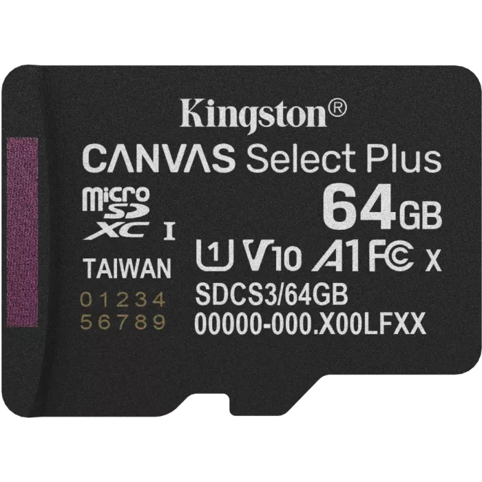 Kingston microSD64GB C10 UHS-I A1 V10 R100MB/s Карта пам'яті