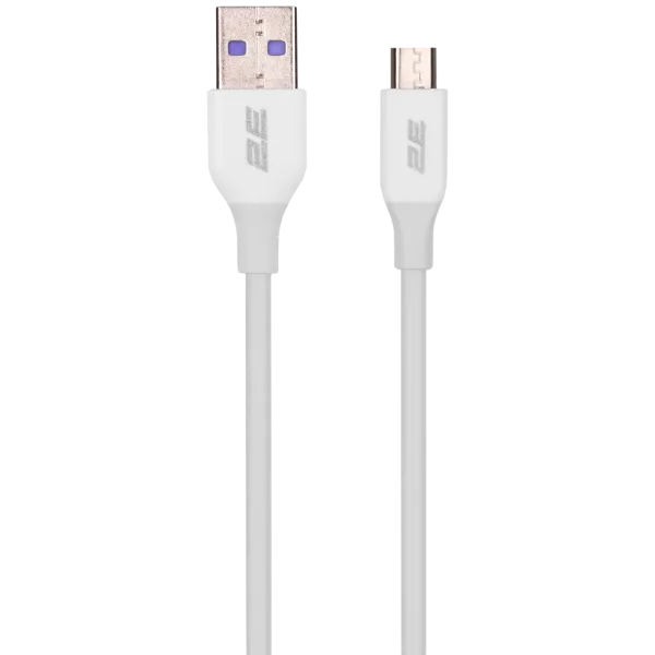 2E USB-A-MICROUSB, GLOW, 1M, WHITE (2E-CCAM-WH) Кабель