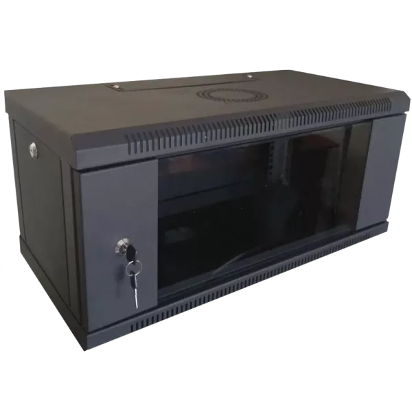 Hypernet WMNC-4U-FLAT-AC-BLACK 4U 600x450 Шафа коммутаційна настінна розбірна чорна