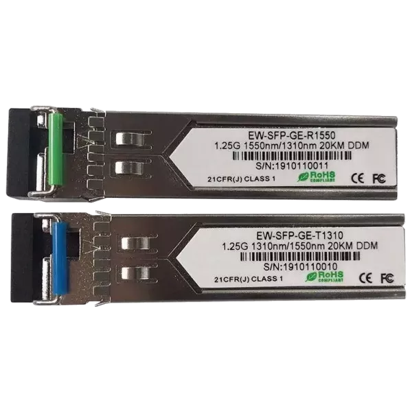 Ewind EW-SFP-GE-T1310 / EW-SFP-GE-R1550 1.25G, Single-mode single Fiber, 20km,  LC connector, Tx1310/Rx1550nm : 1310nm is transmitter, 1550nm is receiver Модуль SFP (комплект 2шт)