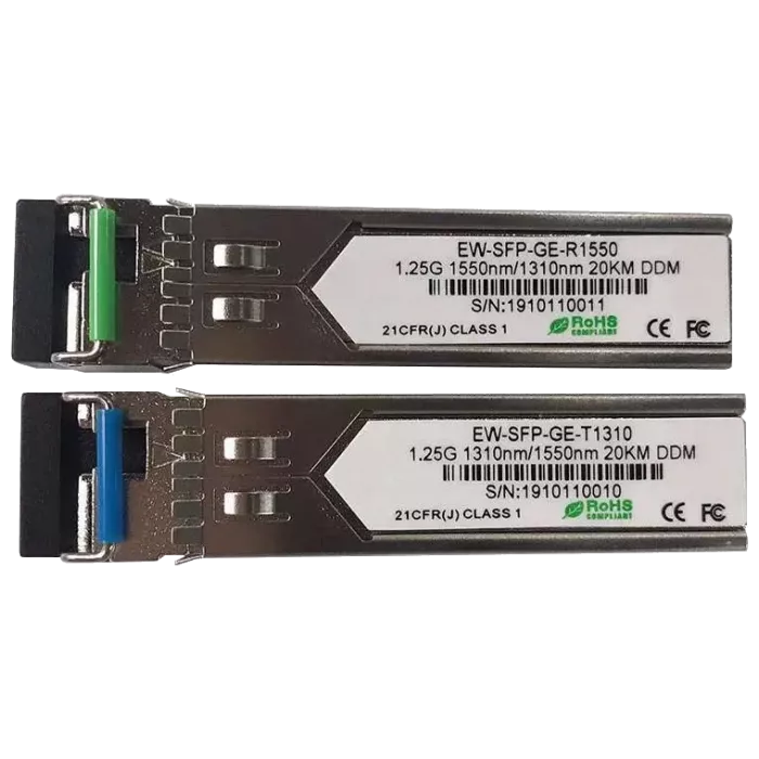 Ewind EW-SFP-GE-T1310 / EW-SFP-GE-R1550 1.25G, Single-mode single Fiber, 20km,  LC connector, Tx1310/Rx1550nm : 1310nm is transmitter?1550nm is receiver Модуль SFP (комплект 2шт)