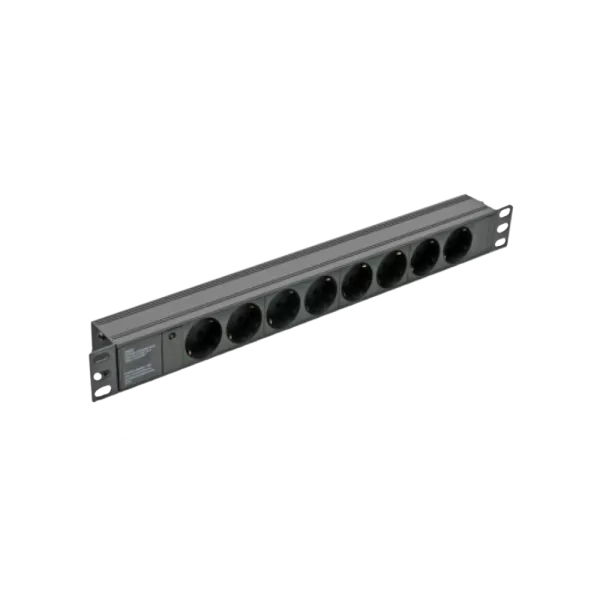 Kingda KD-GER(16)N1008WKPB19A-C14 Блок 19" на 8 роз. нім. станд., 10А, з індикат., без шнура, чорний, 1U, Kingda