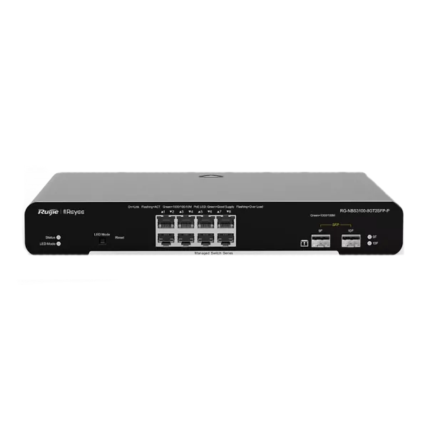 Ruijie RG-NBS3100-8GT2SFP-P 8-портовий гігабітний L2 керований комутатор POE