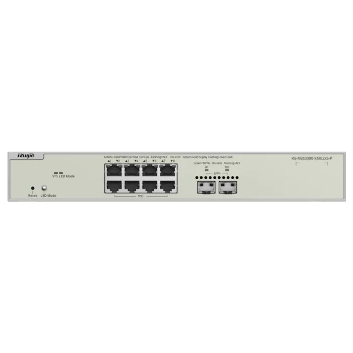 Ruijie RG-NBS3300-8MG2XS-P PoE Комутатор 8 портів керований