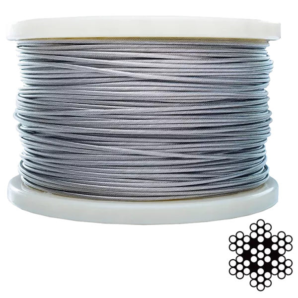 APRO 4 мм DIN 3055 (6х7+1х7) А2 200 м Трос нержавіючий