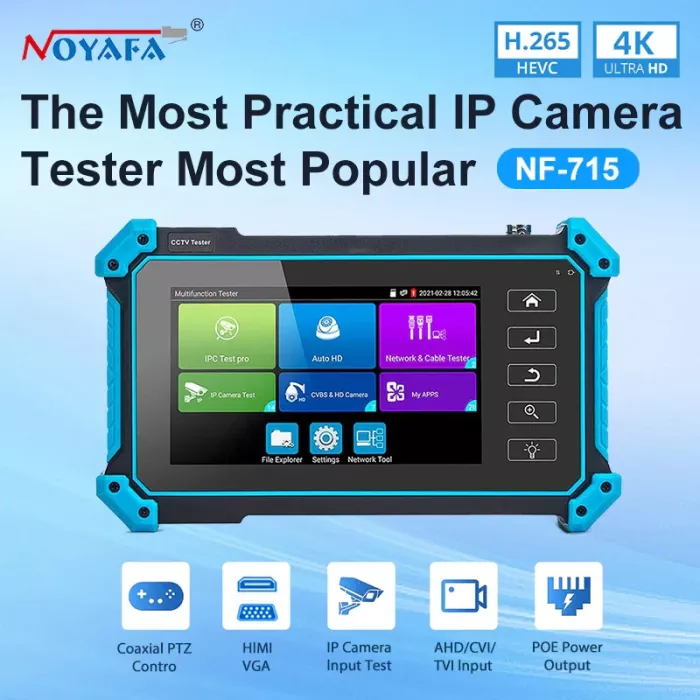 NOYAFA NF-IPC715 IP, аналог, HD-Coax, HDMI, VGA Тестер камер видеонаблюдения