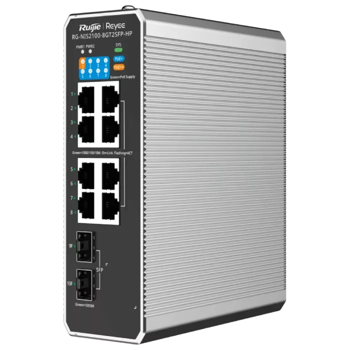 Ruijie Reyee RG-NIS2100-8GT2SFP-HP PoE++ Комутатор 8 портів керований