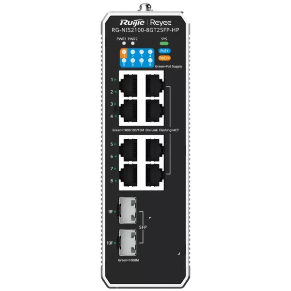 Ruijie Reyee RG-NIS2100-8GT2SFP-HP PoE++ Комутатор 8 портів керований