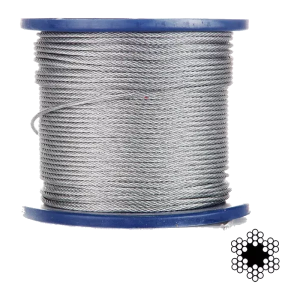 APRO 3мм DIN 3055 (6x7) бухта 200м Трос оцинкований