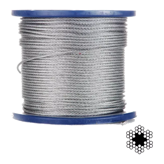 APRO 6 мм DIN 3060 (6х19 + FC) 100м Трос оцинкований