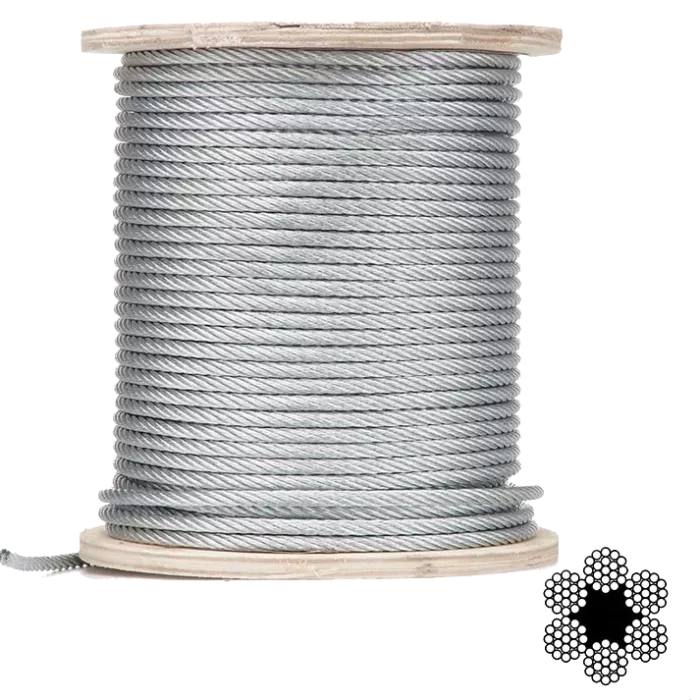 APRO 12 мм DIN 3060 (6х19 + FC) 100м Трос оцинкований