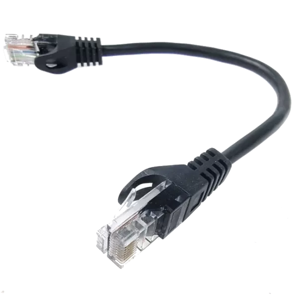 5е UTP RJ45 0.25м Патч-корд литий чорний