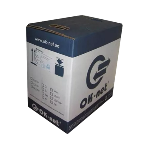 Кабель OK-NET (UTP мідь патчкордовий) КГПВ-ВП (100) 4*2*0,48 (U/UTP-cat.5E-SL patch AWG26, бухта 305