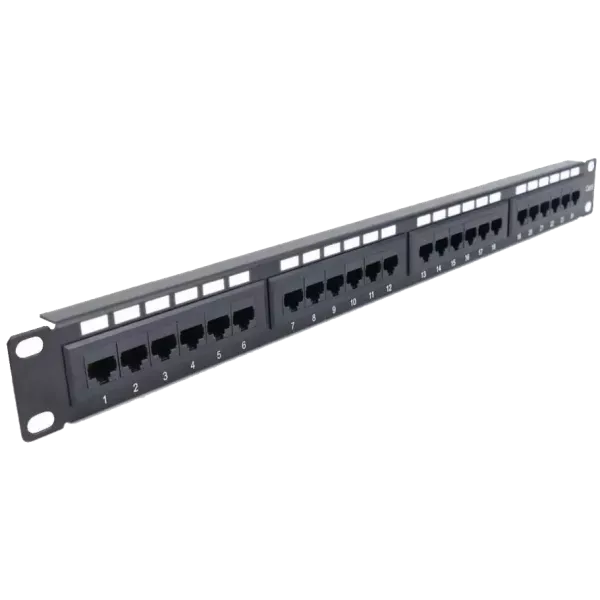 NVC-PN-12/24 CAT5/CAT6 19" 1U 24 порти екранована Патч-панель Hypernet