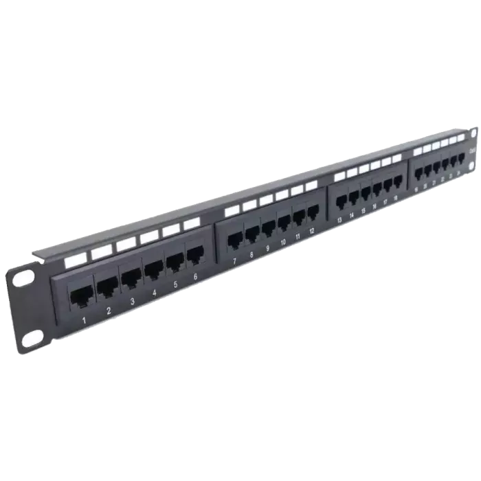 NVC-PN-12/24 CAT5/CAT6 19" 1U 24 порта экранированная Патч-панель Hypernet