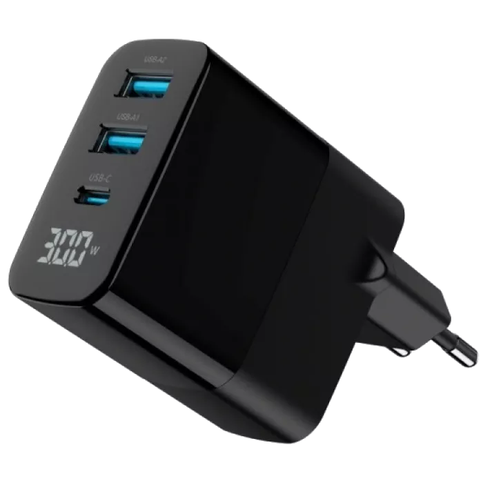Gembird TA-UC-PDQC30LCD-BK-02 Мережевий зарядний пристрій